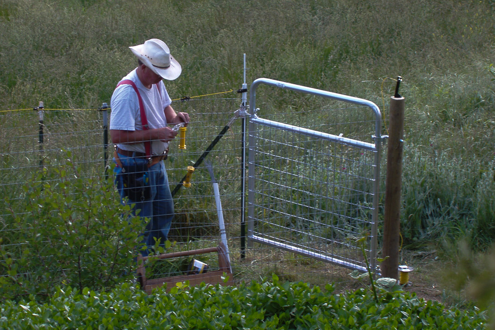 Fence fixer on a nice day